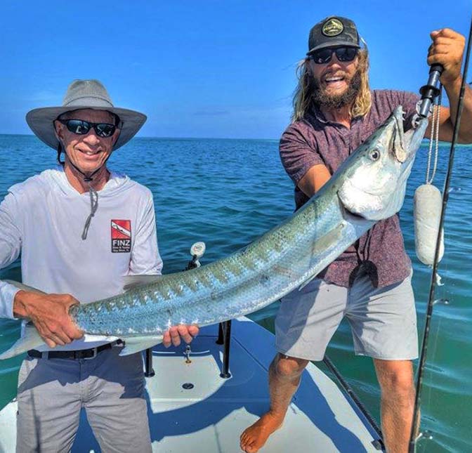 barracuda caught on reef and wreck fishing charter